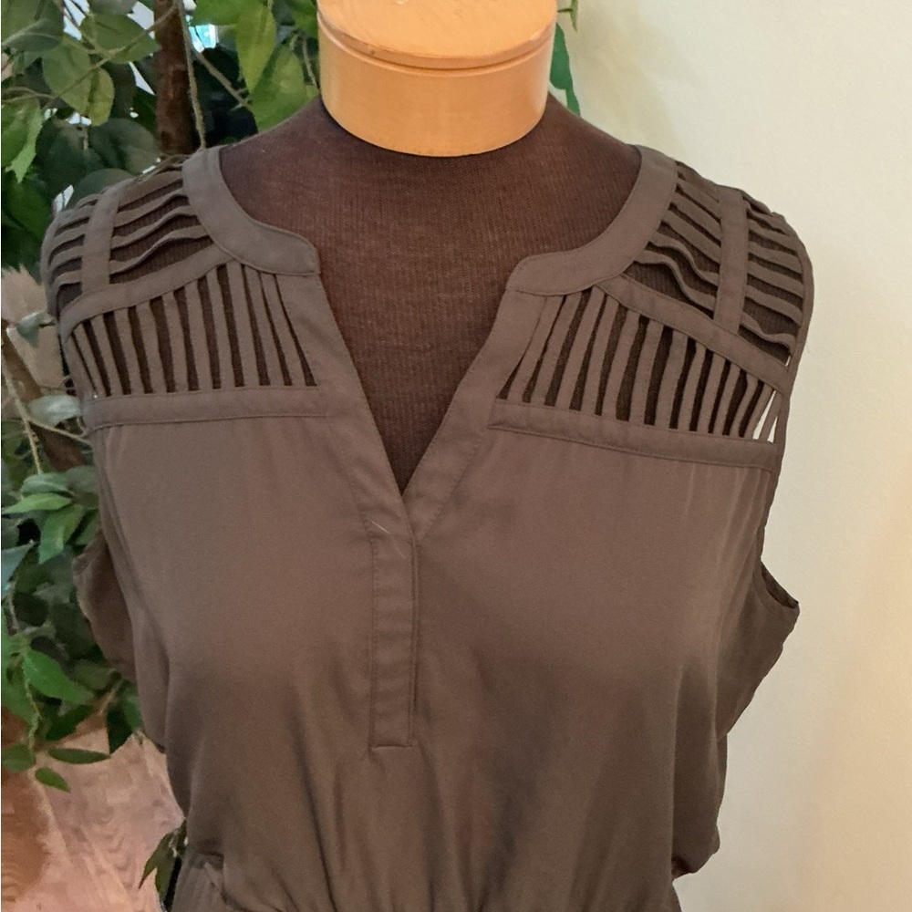 Maurice’s Lattice Shoulder V-Neck Dress – Gray – Size XL – NEW - Picture 8 of 15